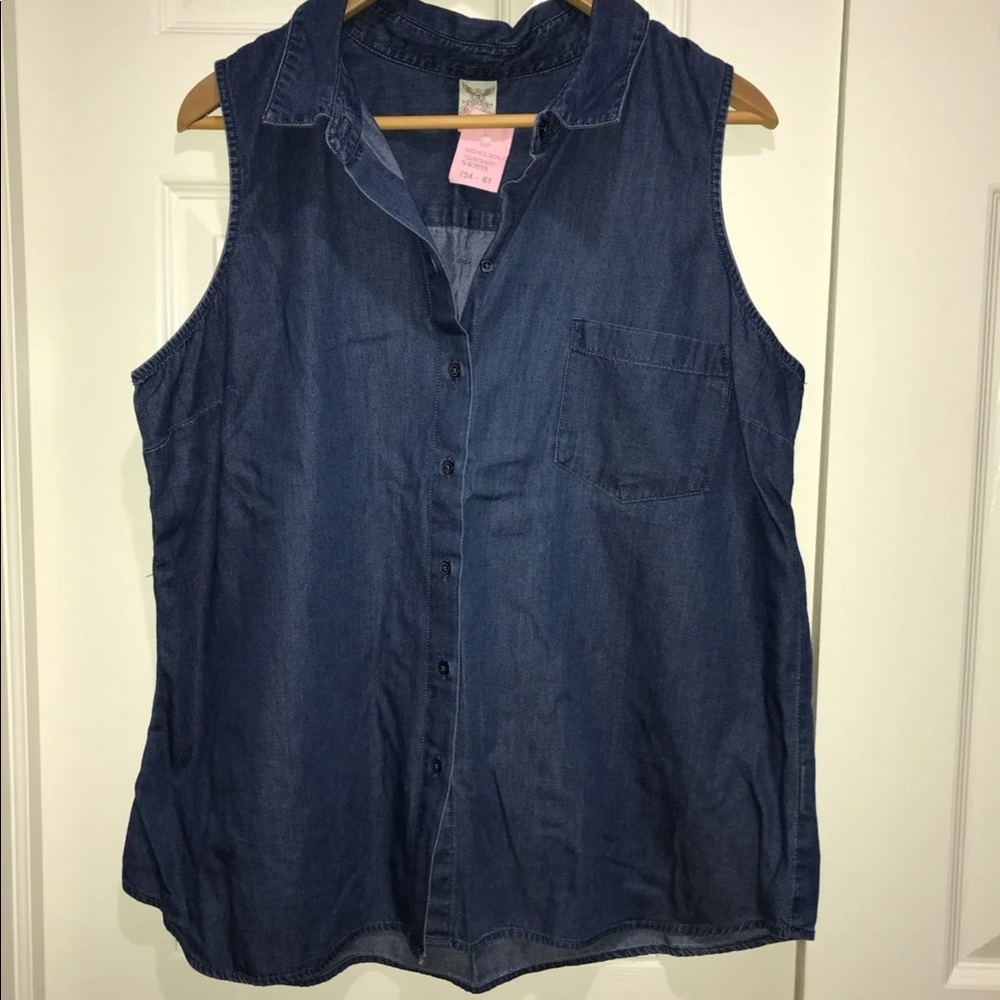 Dark Denim Button up Top